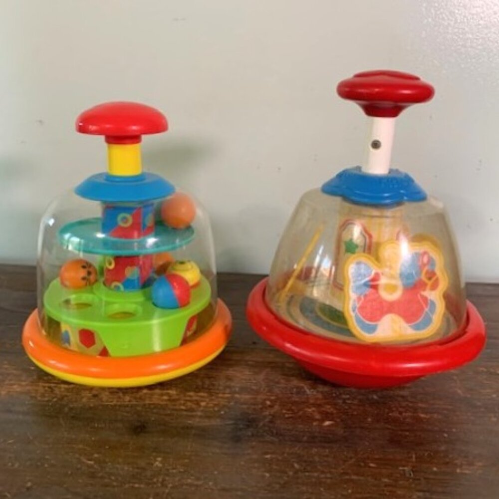 Vintage Fisher-Price Spinning Tops-Set of 2